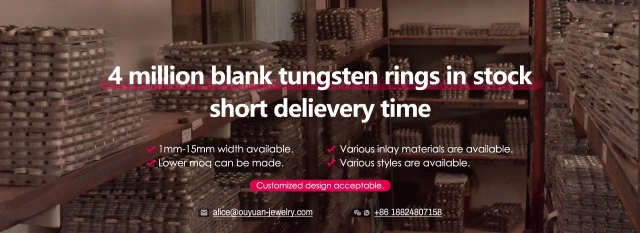 Wholesale Jewelry Rings 8mm Black and Rose Gold 18K Couple Tungsten Ring Wedding Band Cz Stone Grooved Pipe Cut Brushed