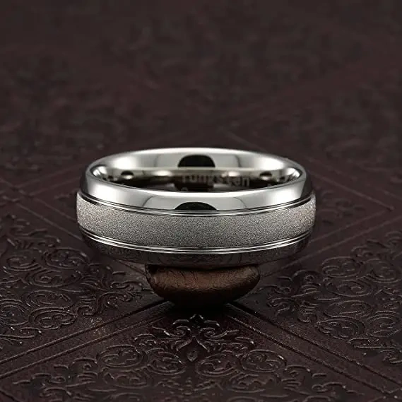 New Hotselling Brushed Tungsten Ring Wholesale Jewelry Silver Plated Rings Fashion Rings for Men