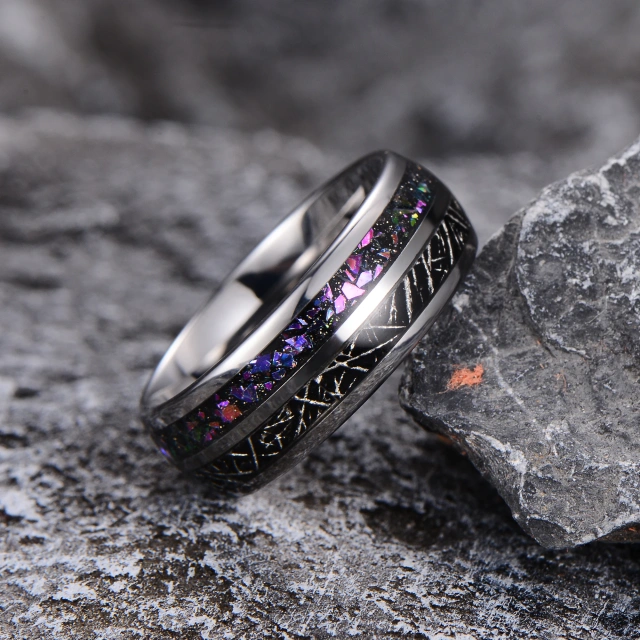 High Quality Fashion Rings 8mm Silver Tungsten Rings for Men Women Wedding Bands Rings comfort Fit