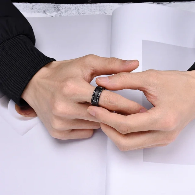 Fashion Rings Newest Design Eternity 8mm His and Her Set Brick Pattern Brushed Center Tungsten Ring Wedding Rings Couple Set