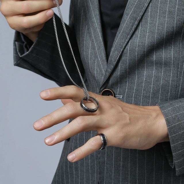 Wholesale Price 8MM Slotting Matte Finished Tungsten Black Silver Ring Luxury Tungsten Rings for Men Fashion Jewelry Rings