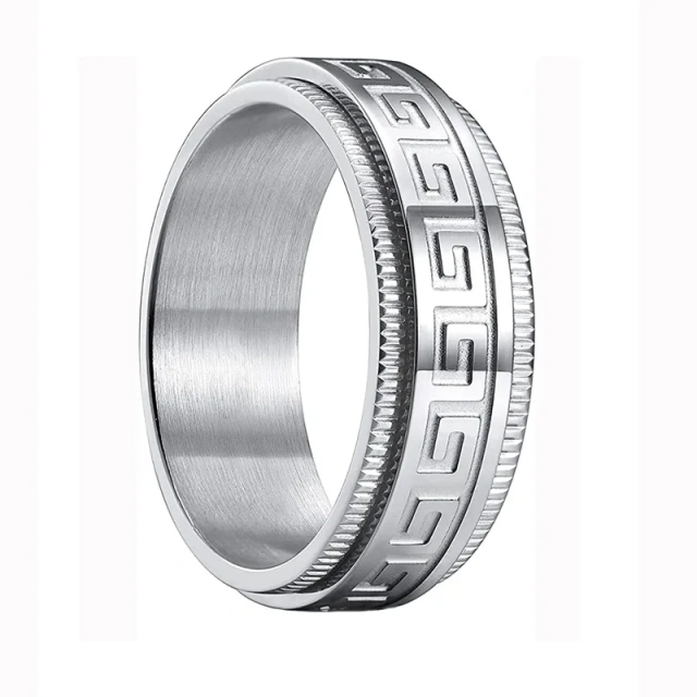 Laser Men's Fashion Rings Black Silver Color Combination Tungsten Carbide Rings