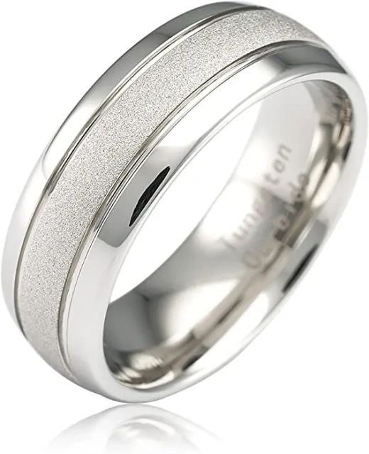 New Hotselling Brushed Tungsten Ring Wholesale Jewelry Silver Plated Rings Fashion Rings for Men