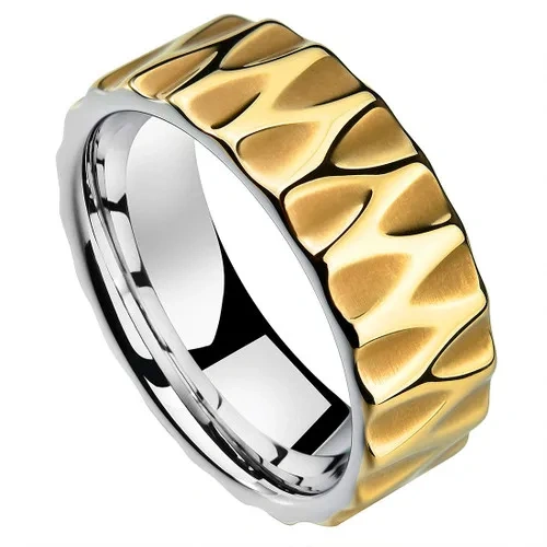 Custom Ring Men 18K Gold Plated Tungsten Carbide Rings for Man