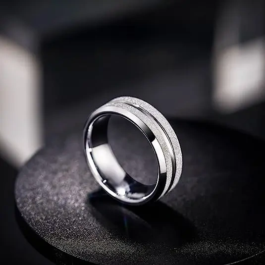 Gold Ring Jewelry Gold Ring for Men 24k Silver Plated Tungsten Carbide Rings for Men