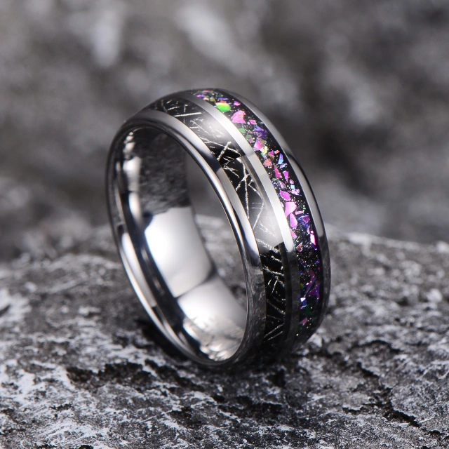 High Quality Fashion Rings 8mm Silver Tungsten Rings for Men Women Wedding Bands Rings comfort Fit