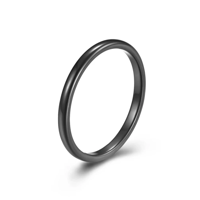 Custom 2mm Wide Fashion Rings Simple Silver Gold and Black Tungsten Steel Wedding Bands for Couples