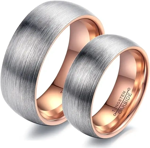 Fashion Couple Jewelry Valentine's Day Gift Tungsten Wedding Rings for Lovers Tungsten Carbide Rings Set
