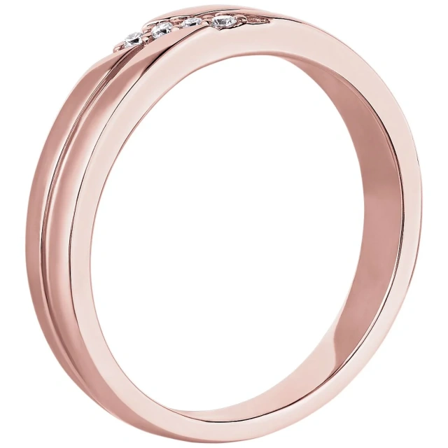 China Factory Rose Gold Plated Diamond Ring for Women 3mm 4mm with Cz Tungsten Carbide Rings