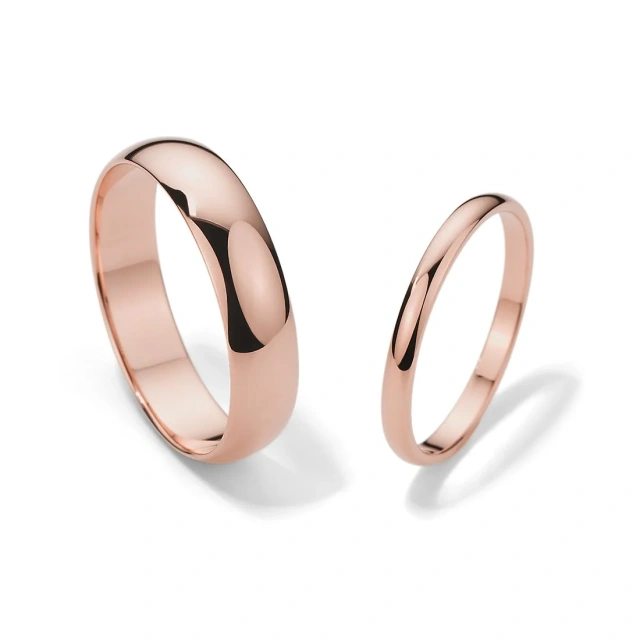 Couple Set Rings Rose Gold Plated for Men and Women Wedding Tungsten Carbide Rings