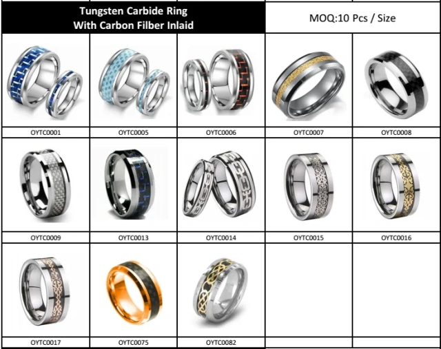 Newest Design Eternity 8mm 6mm Gold 18k Couple Slotting Tungsten Rings for Men Wedding Rings Couple Set