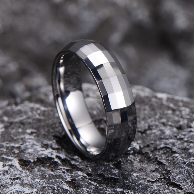 8mm Tungsten Carbide Rings for Women Men High Polish Domed Plain Rings for Customize Engrave Black Silver Color