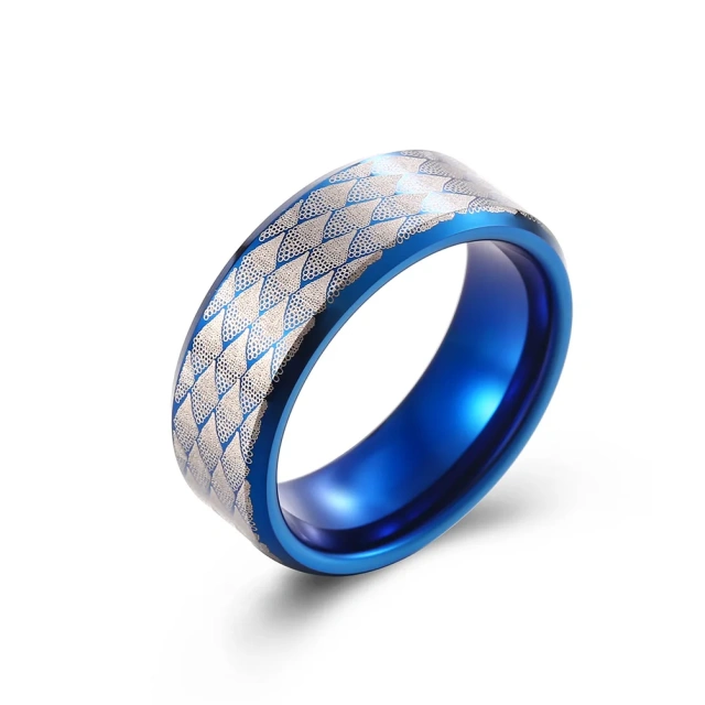 8mm Braid Pattern Laser Engraved Celtic Design Men's Tungsten Wedding Band