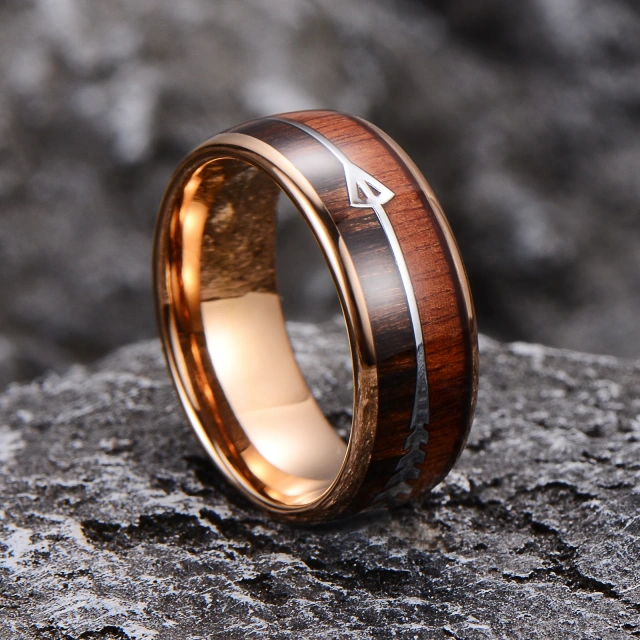 2025 Guangzhou Jewelry 4mm Blue Genuine Opal Inlay  Tungsten Ring for Women Men Engagement Wedding Band