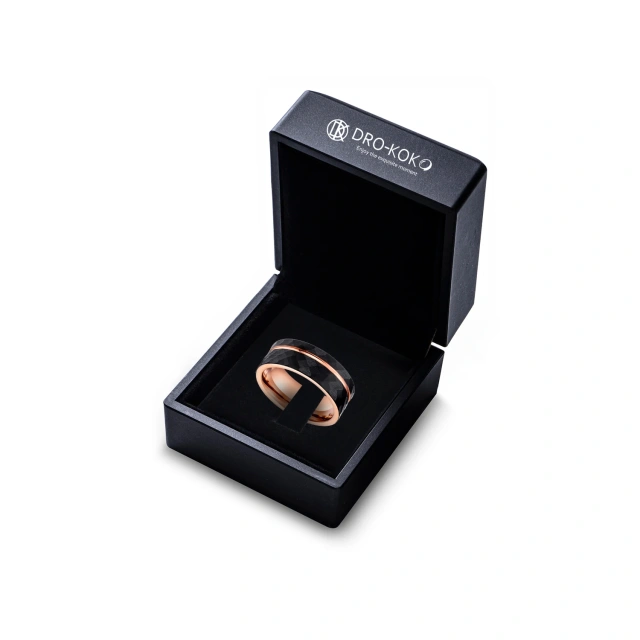 Guangzhou Jewelry Fashion Black Men Tungsten Carbide Rings with Package Box