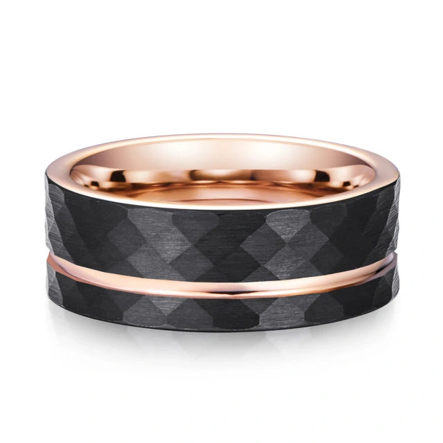 Guangzhou Jewelry Fashion Black Men Tungsten Carbide Rings with Package Box