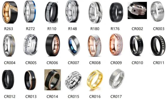 Wholesale Wedding Couple Rings Zircon Inlay 18K Rose Gold Plated Tungsten Carbide Ring Cubic Zirconia Tungsten Rings