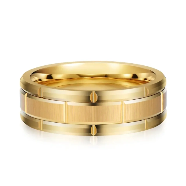 Hot Sale Fashion Jewelry in Stock 8mm Gold 18k Tungsten Carbide Ring for Men Rings Wedding Rings Couple Set