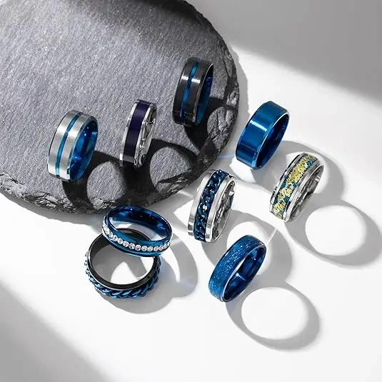 Custom Fashion Tungsten Ring Matte Finish Beveled Polished 8mm Tungsten Carbide Wedding Band Ring for Men