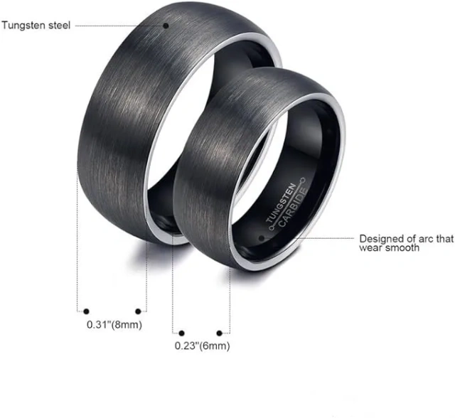 Fashion Couple Jewelry Valentine's Day Gift Tungsten Wedding Rings for Lovers Tungsten Carbide Rings Set