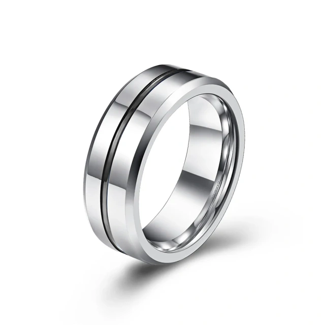 8mm Beveled Polished Tungsten Carbide Ring for Men Women Fashion Engagement Wedding Band Comfort Fit