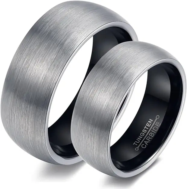 Fashion Couple Jewelry Valentine's Day Gift Tungsten Wedding Rings for Lovers Tungsten Carbide Rings Set