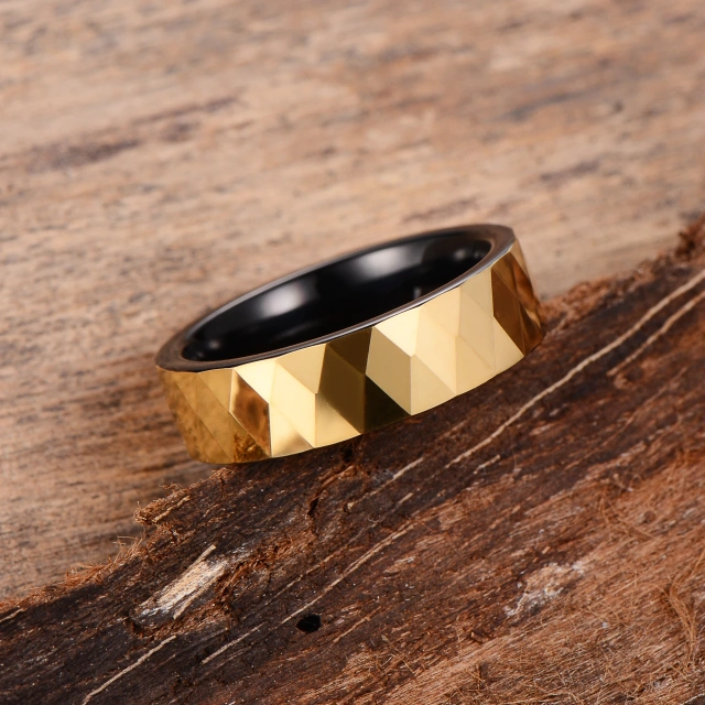 Classic Style Tungsten Carbide Ring Gold Tungsten Ring for Men Women Fashion Engagement Wedding Band Comfort Fit