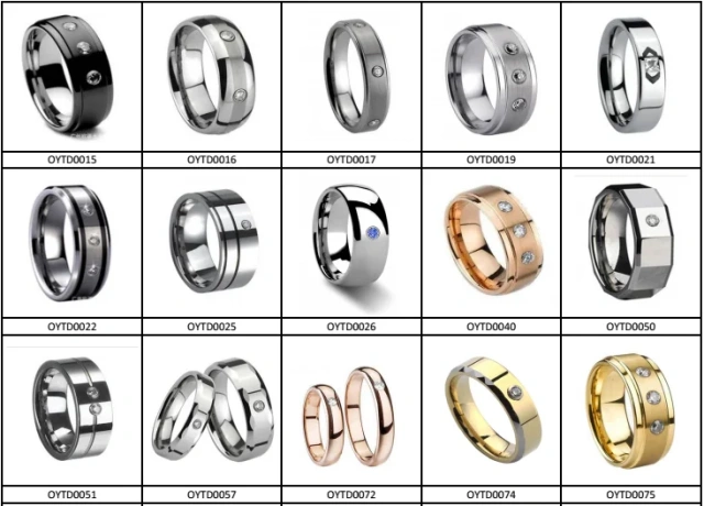 Newest Design Eternity 8mm 6mm Gold 18k Couple Slotting Tungsten Rings for Men Wedding Rings Couple Set