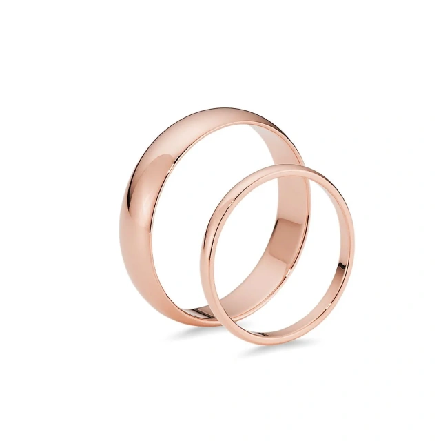 Couple Set Rings Rose Gold Plated for Men and Women Wedding Tungsten Carbide Rings