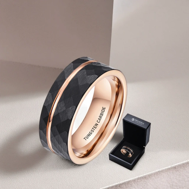Guangzhou Jewelry Fashion Black Men Tungsten Carbide Rings with Package Box
