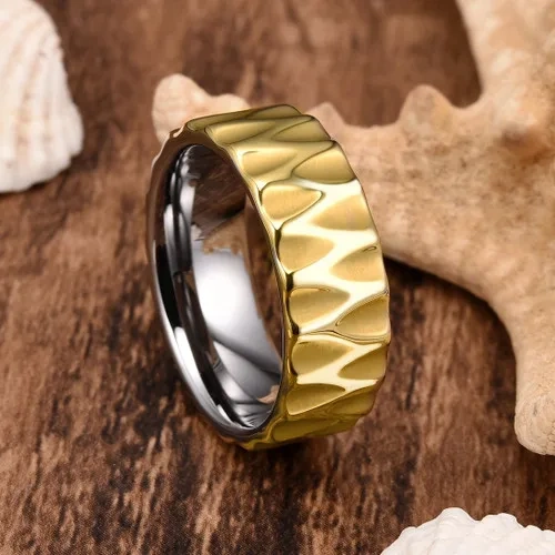 Custom Ring Men 18K Gold Plated Tungsten Carbide Rings for Man