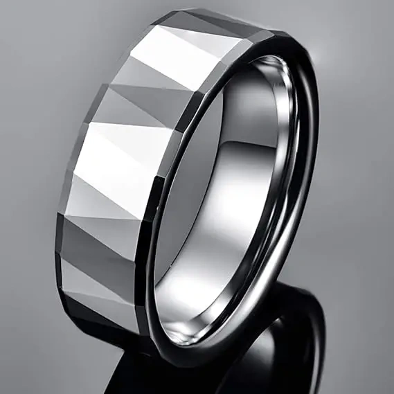 Custom Fashion Jewelry Rings Men Tungsten Carbide Silver Plated Rings in Bulk