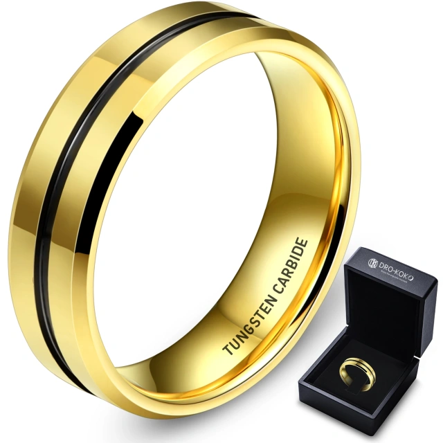 Factory OEM Wedding Couple Set Rings Tungsten Carbide Gold Rings Men Tungsten Ring Brand