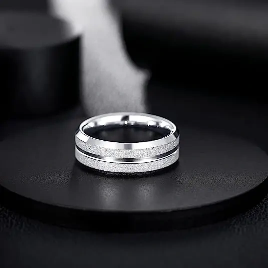 Gold Ring Jewelry Gold Ring for Men 24k Silver Plated Tungsten Carbide Rings for Men