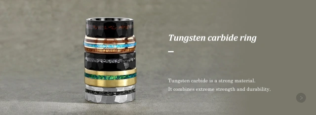 Fashion Jewelry Wholesale 8mm Genuine Blue Opal Inlay Tungsten Carbide Ring for Men Women Fashion Engagement Wedding Band