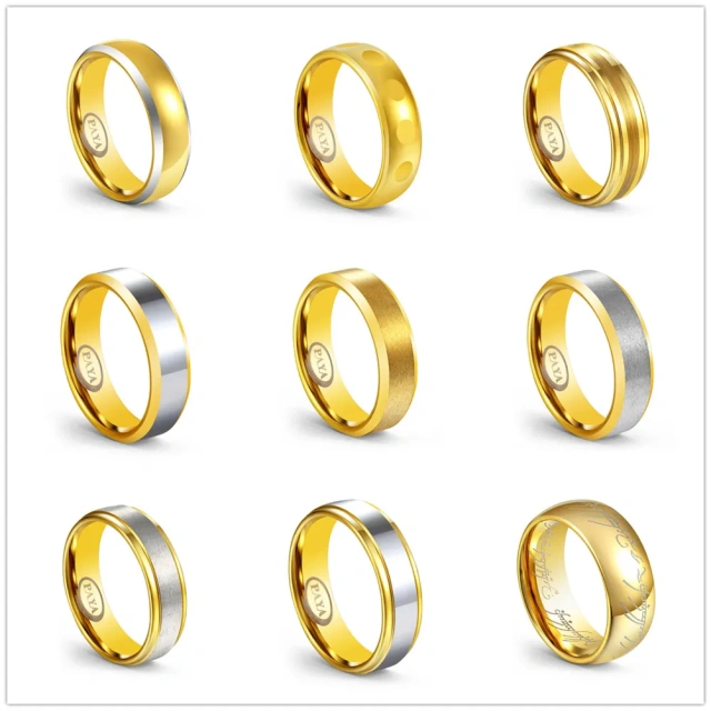 Factory OEM Wedding Couple Set Rings Tungsten Carbide Gold Rings Men Tungsten Ring Brand
