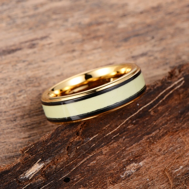 Somen 6mm/8mm Free Sample Tungsten Ring 24k Gold Plated Brushed Gold Wedding Rings Third Party Appraisal Men Ring Gold Plated