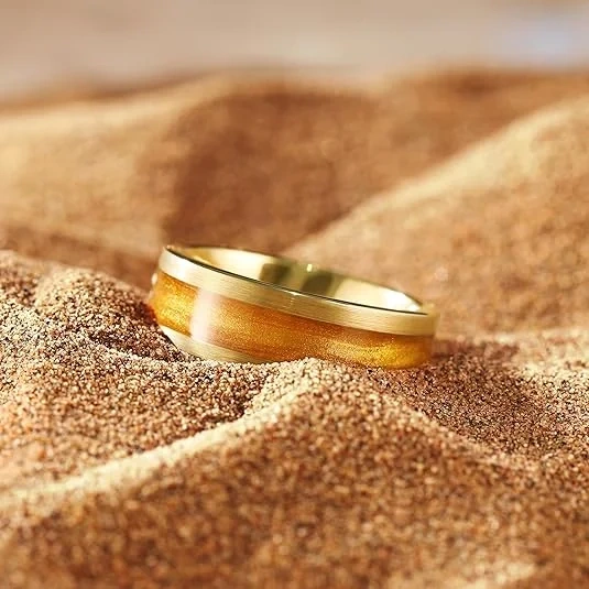 Trending Luxury Tungsten Gold Ring Custom Mens Tungsten Wedding Band Jewelry Women Rings Tungsten Rings for Men