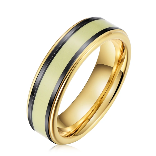 Somen 6mm/8mm Free Sample Tungsten Ring 24k Gold Plated Brushed Gold Wedding Rings Third Party Appraisal Men Ring Gold Plated
