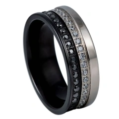 inlay diamond tungsten ring