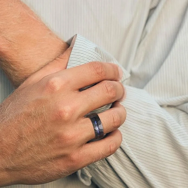 Black Blue Galaxy Red Opal Custom Tungsten Jewelry Fashion Men Women Rings for Couple Wedding Rings Tungsten Carbide Ring