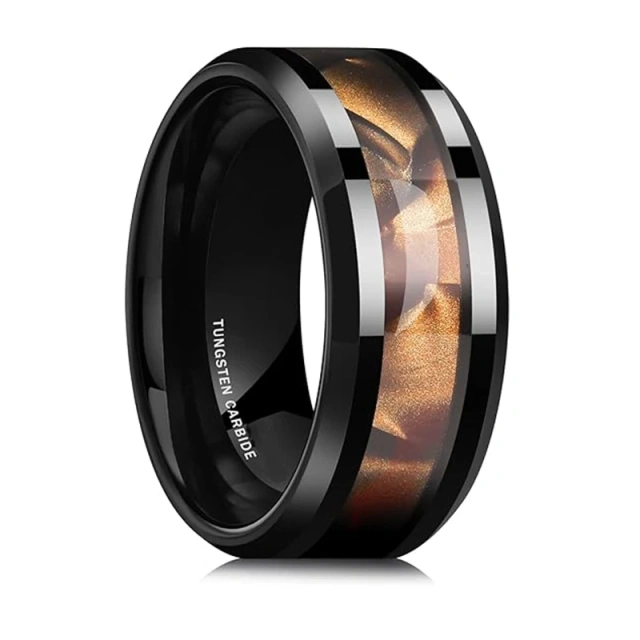 Wholesale Tungsten Steel Ring Blue/ Gold Olive Shell Tungsten Wedding Band for Men Tungsten Ring Fashion Rings Jewelry for Men
