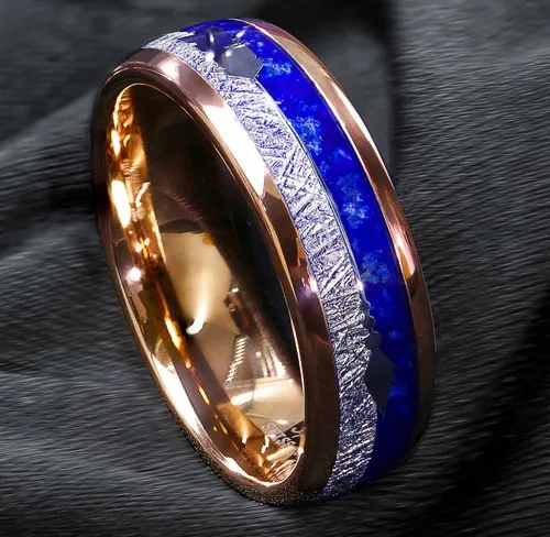 Fashion Man Jewelry Rose Gold Tungsten Designable Rings