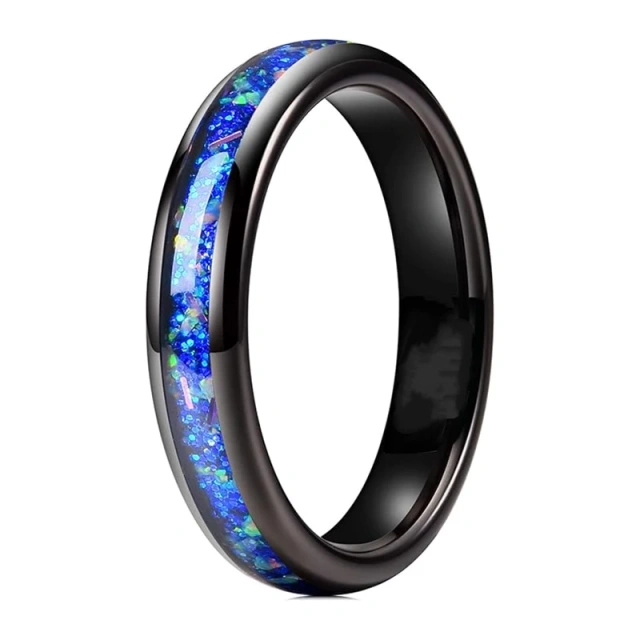 Wholesale Tungsten Carbide Custom IP Black Plated Tungsten Wedding Ring 6MM 4MM Couple Ring Jewelry for Women Men