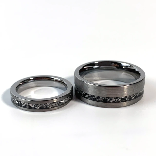 Factory Price Meteorite Tungsten Ring Inlay Carbide Tungsten Ring Silver Plated Tungsten Ring