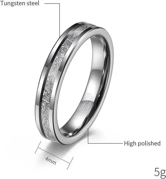 Silver Plated Tungsten Carbide Wedding Couple Ring Men Wedding Band Ring Inlay Silver Wire