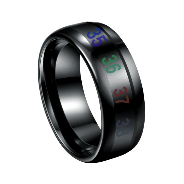 WholesaleJewelry Color Changing Mood Body Temperature Black Smart Rings Tungsten Carbide Ring