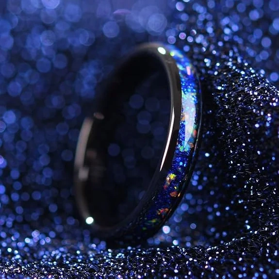 Wholesale Tungsten Carbide Custom IP Black Plated Tungsten Wedding Ring 6MM 4MM Couple Ring Jewelry for Women Men