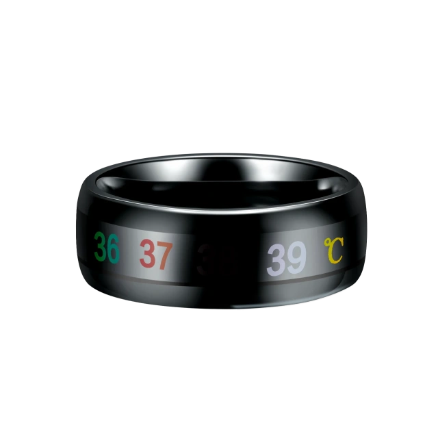 WholesaleJewelry Color Changing Mood Body Temperature Black Smart Rings Tungsten Carbide Ring
