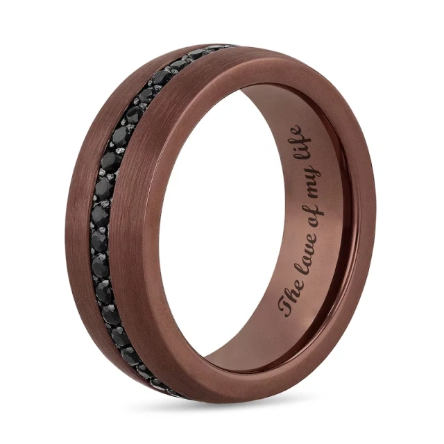 Classic CZ Diamond Inlay Men's Tungsten Ring Fashion Jewelry for Wedding Engagement Gift or Party Anniversary